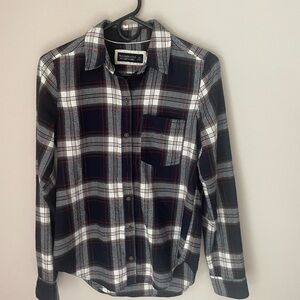 Abercrombie & Fitch Black and White Plaid Flannel Size XS